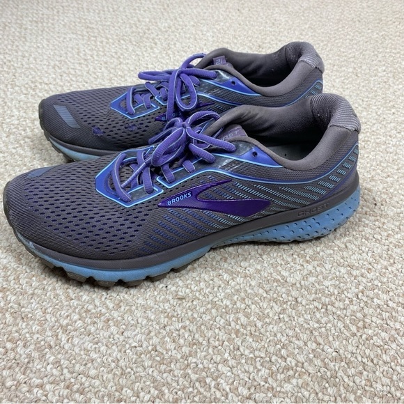 Brooks Ghost 12 Gray Blue Purple Running Shoes - Picture 1 of 8